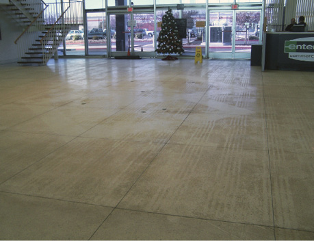 Just like with any flooring, entrance mats can also help to preserve the appearance