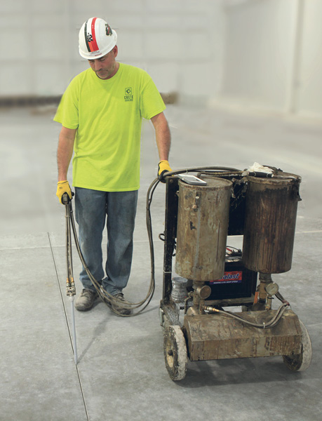 a large machine can make it easier to install polyurea joint filler in large areas