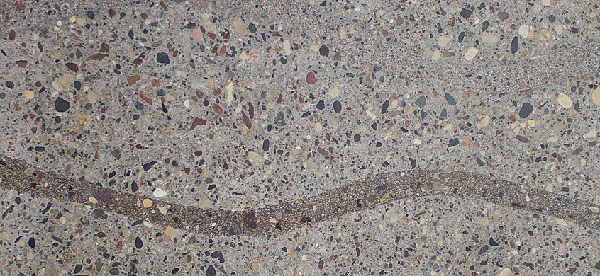 polished concrete after a polyurea joint filler was placed.