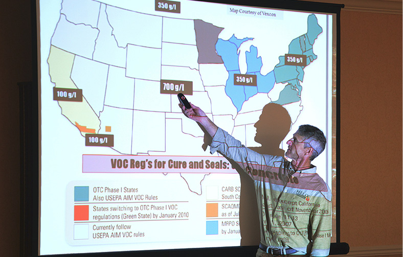 Chris Sullivan leads a seminar on Sealers for Decorative Concrete Selection and Application during the 2017 Concrete Decor Show in Palm Harbor, Florida. He values education as one of the most critical factors in the health of the decorative concrete industry.