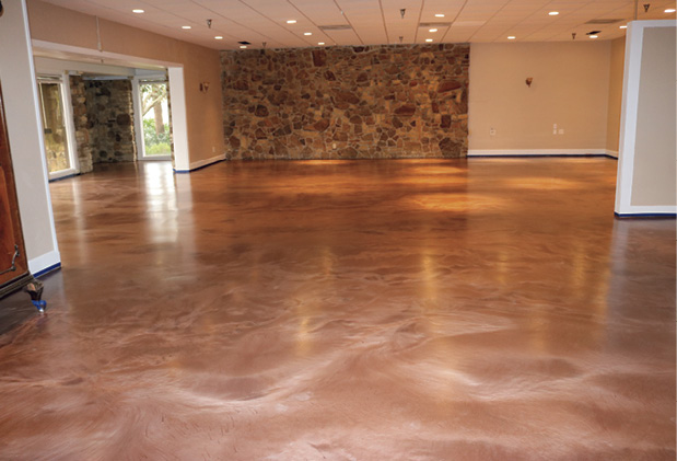 Plan B involved applying APF Epoxy 100 Primer, followed the next day with APF Epoxy 400 with Color Chrome metallic pigment in Pearl and Copper.