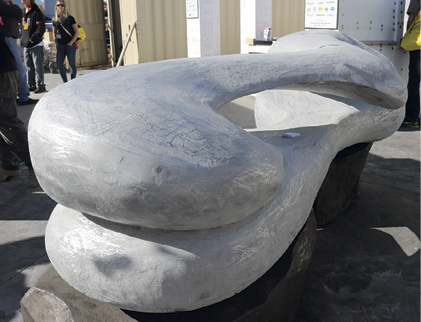 Finished sculpture in the courtyard at Concrete Decor's Decorative Concrete Live.