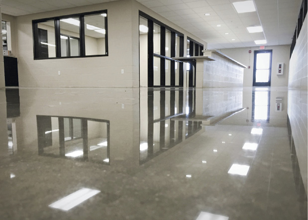 The owner of a large truck repair shop wanted his new 23,500-square-foot floor to reflect the shops high-quality work and attention to detail.