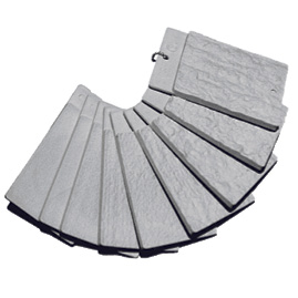 Concrete Surface Profile Chips take the guessing game out of surface preparation with examples of what properly prepared concrete should look like. The profiles come in a set of 10 and are available from the International Concrete Repair Institute. Cost is $99 for ICRI members and $198 for nonmembers. Photo courtesy of ICRI