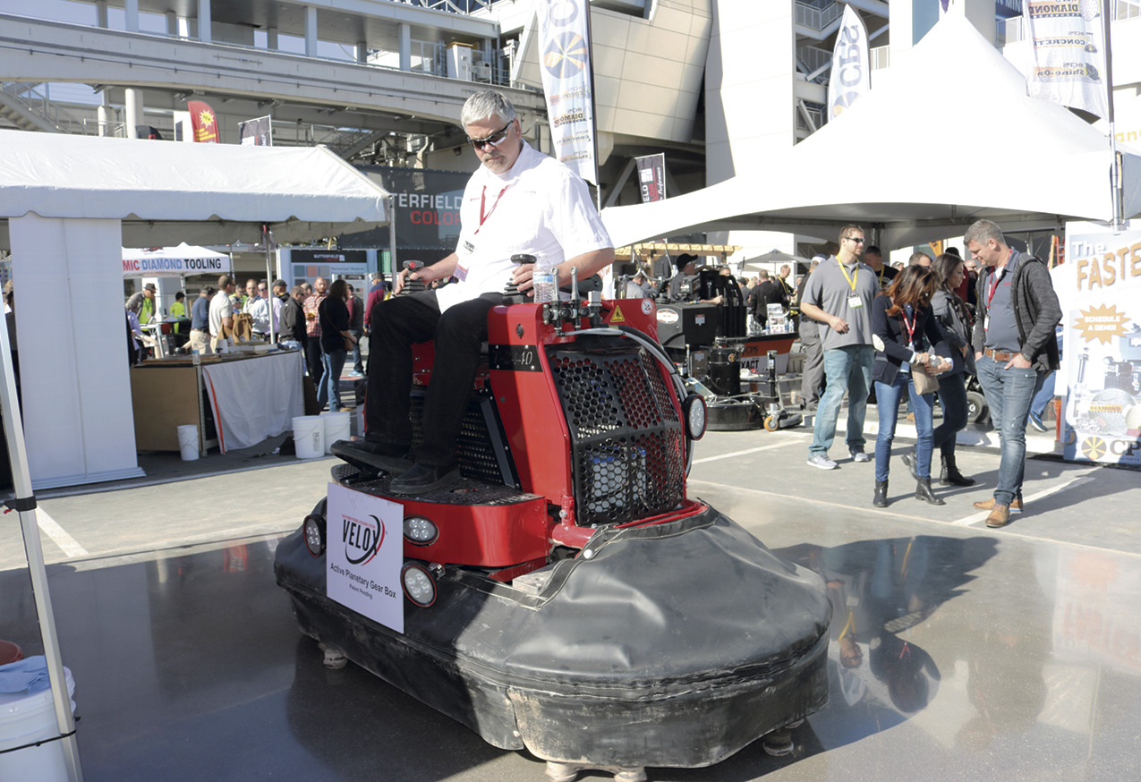 Riding on the wave of the power trowels popularity, Diamatic demonstrated its Velox power trowel with its patent-pending active planetary gear box