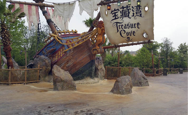 Dozens of decorative concrete patterns and finishes can be seen at Shanghai Disney, the first Disney park resort in mainland China. Photo courtesy of Orangestone Construction Technology