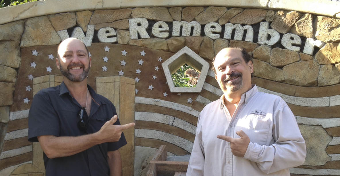 Richard Winget and Seth Alexander pointing at each other.