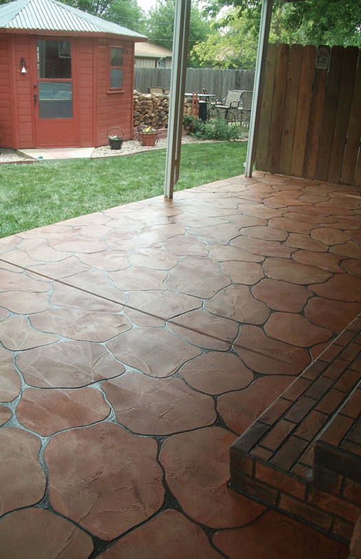 McKinnons McKrete overlay is an acrylic and epoxy cementitious material that can be installed on existing concrete in a wide variety of stencil patterns and colors.