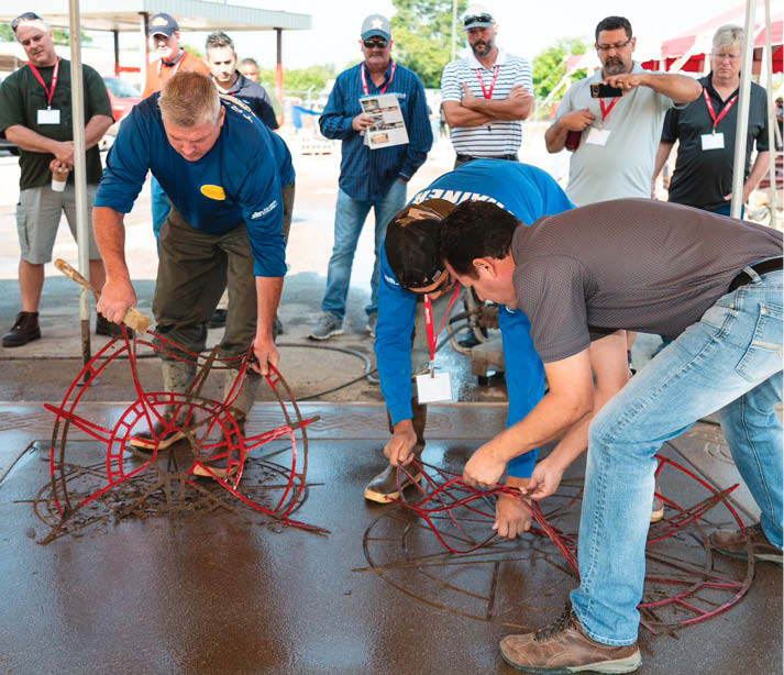 At the recent Decorative Concrete Fair held by Solomon Colors/Brickform, there were exhibits, demonstrations and trainings on a host of things, including reusable polyurethane stencils.