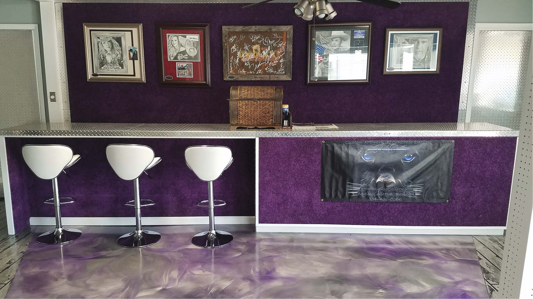 Purple and gray metallic epoxy