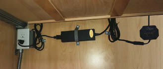 The power supply and controller typically are installed inside the cabinet under the countertop and are plugged into a standard outlet.