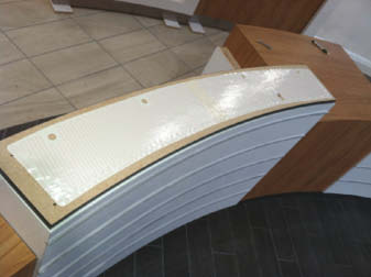 Underside of concrete countertop