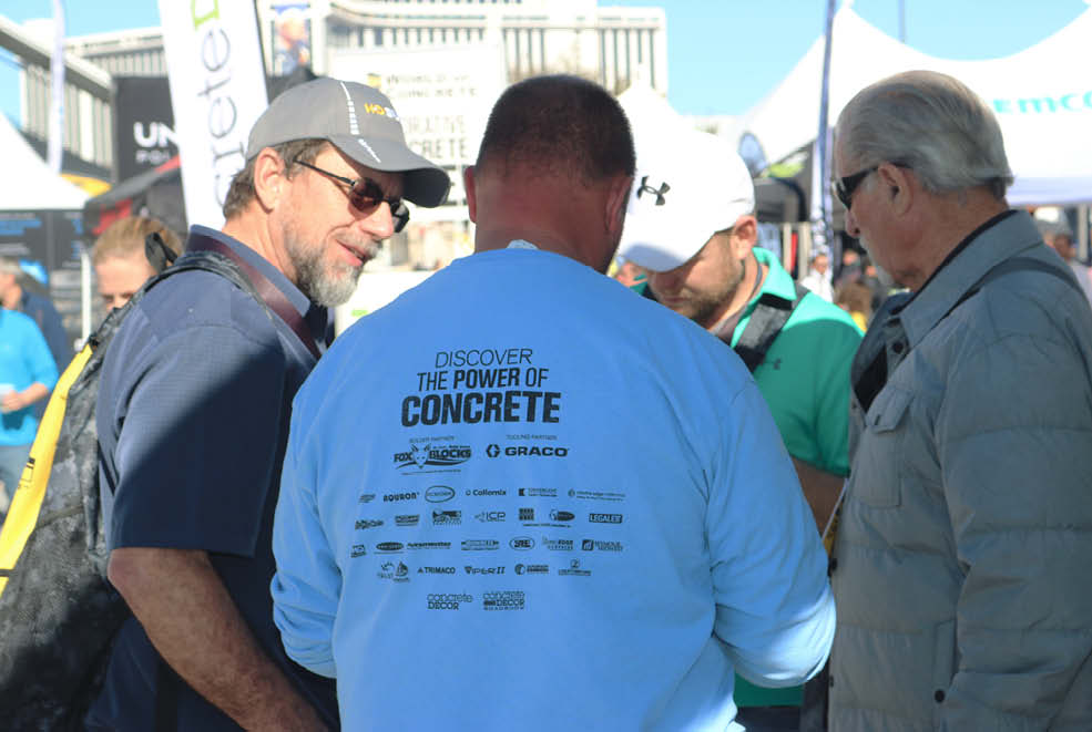 Emil Gera speaks with attendees during his time at Decorative Concrete Live