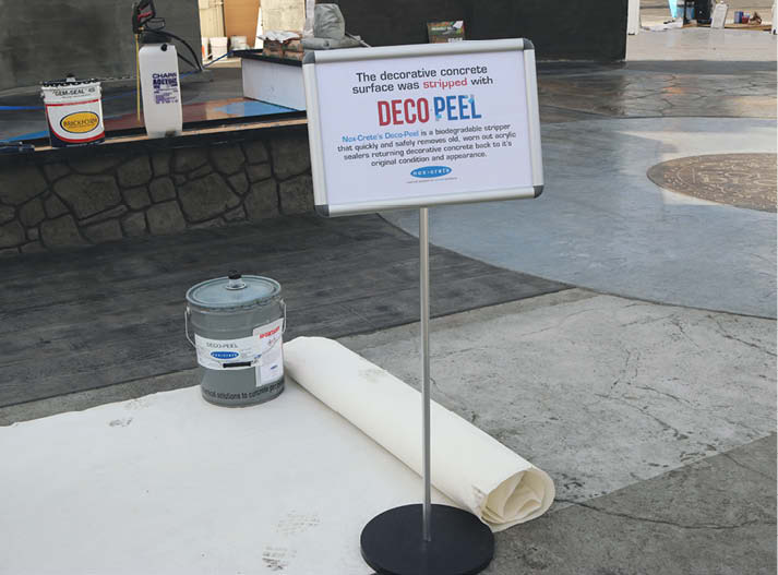 Nox Crete Deco-Peel product applied on a slab at DCL