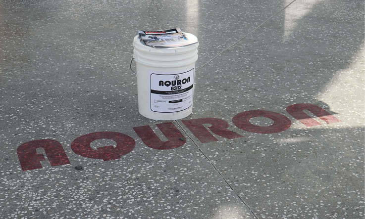 Aquron products placed in the space and then polished to give a sheen.