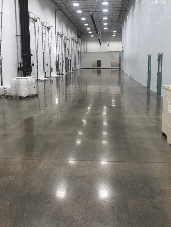 Autoscrubbing keeps this polished concrete floor looking like new. Doing so regularly increases the floor treatments longevity.