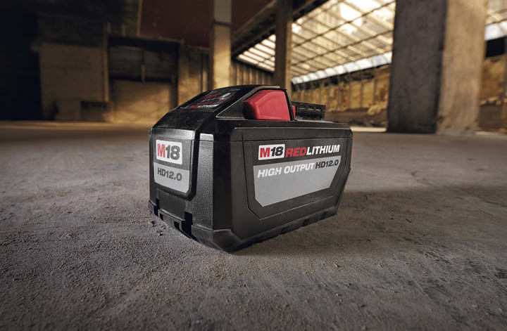 Using the same technology thats driving todays electric vehicles, battery manufacturers are cutting the size and weight of their products, while increasing the amount of charge they carry. Photo courtesy of Milwaukee Tool