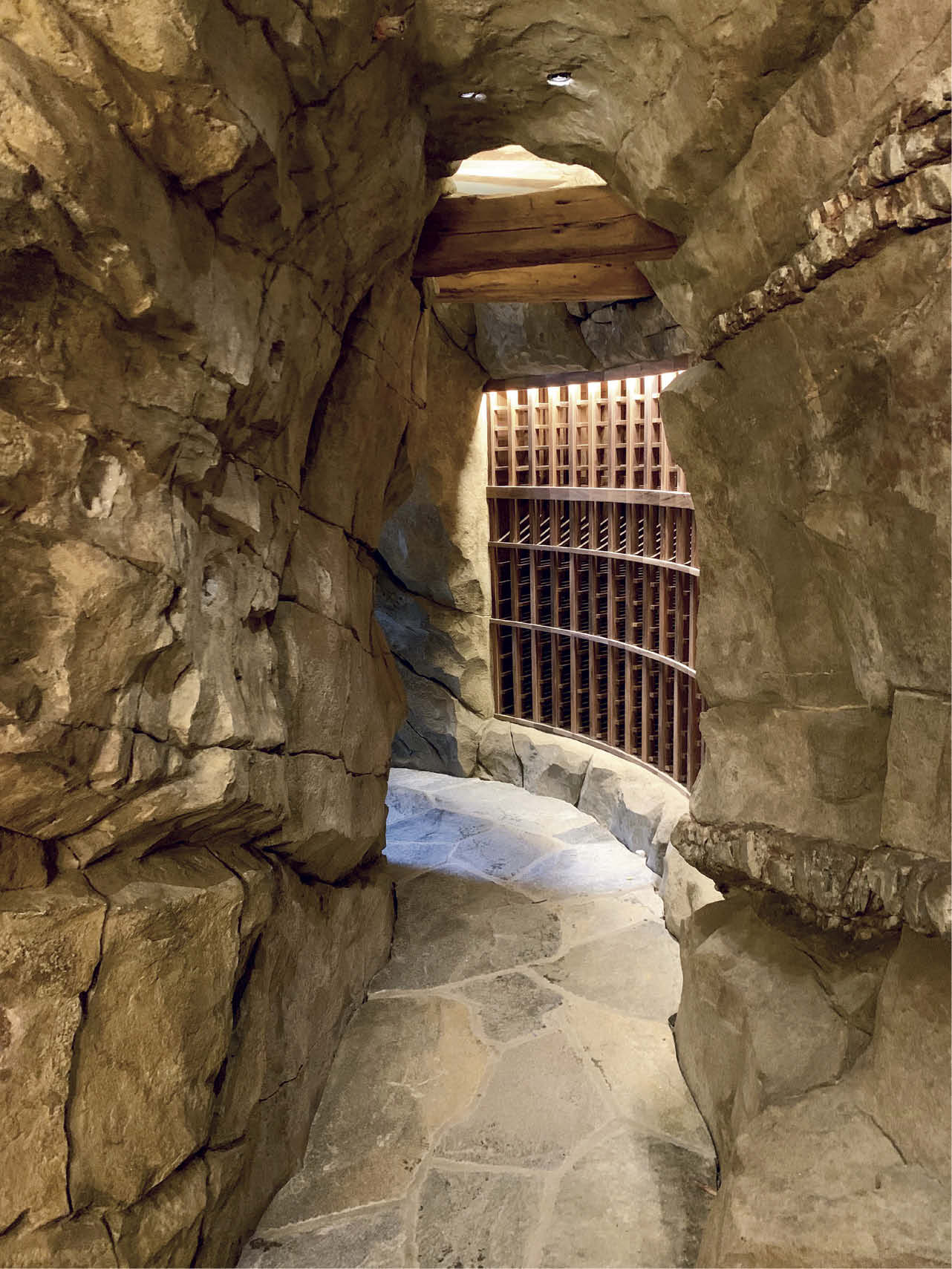 Wine cellars are proving to be a popular use for vertical concrete. An artistic placement of carved concrete can readily emulate the look of cut stone.