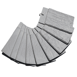 These are a set of rubber plaques numbered 1 through 10 that show properly prepared concrete ranging from almost smooth to extremely rough.