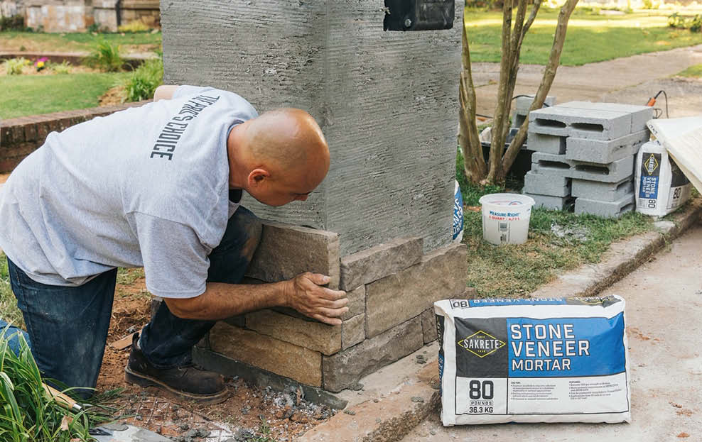 With the right products, a stone veneer monument mailbox can be completed in a few days and can provide a significant upgrade to a homes curb appeal.
