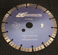 JustCuts extremely fast-cutting 8-inch turbo segmented blade produces smooth lines for concrete sawing and works efficiently at cleaning out joints.