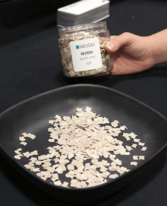 Torginol Wood Flakes were a Products and Demos featured by Torginol. They are offered in 15 traditional and modern finishes, are made from super-thin wood veneer and broadcast like chips. 