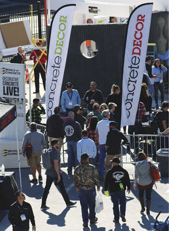 Numerous people entering Decorative Concrete LIVE!
