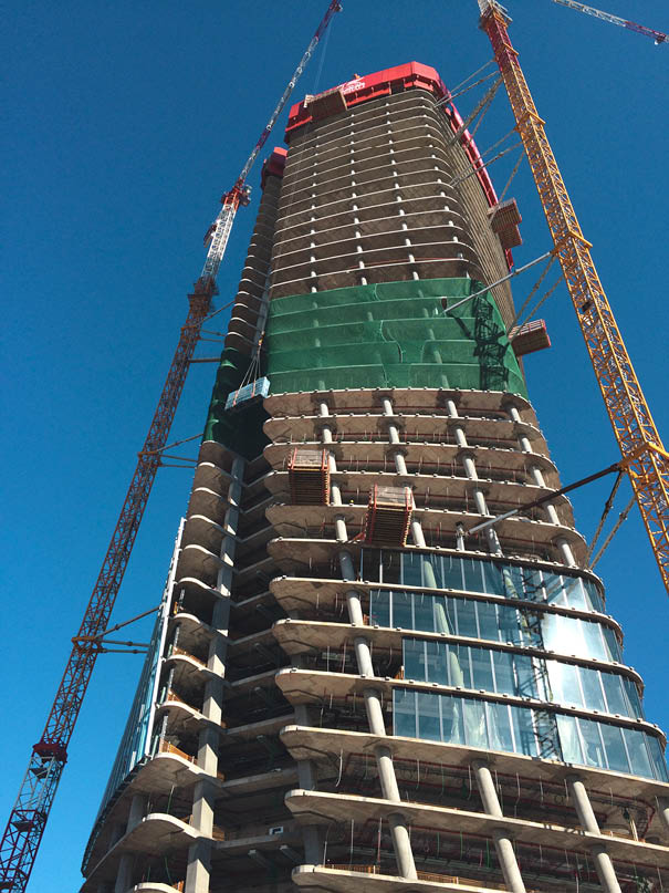 Construction the Generali Tower, Milano, Italy.