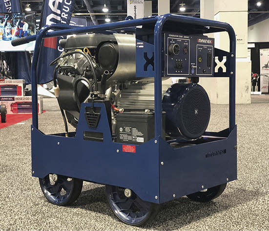a 23kw dual-phase 480V generator equipped to run a three-phase and single-phase piece of equipment by Makinex