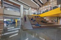 Polished concrete is easy to maintain and is durable in high traffic areas.