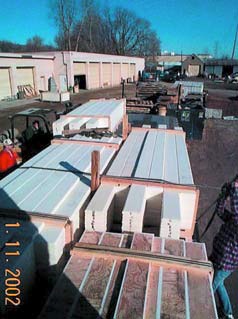 Ready for delivery, the remade walls of the Pentagon are stacked up waiting for their final transport.