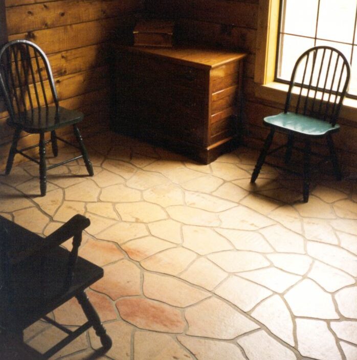 There is a pattern with stenciled concrete and it is important to make the lines clean and consistent during application or that pattern is obvious.