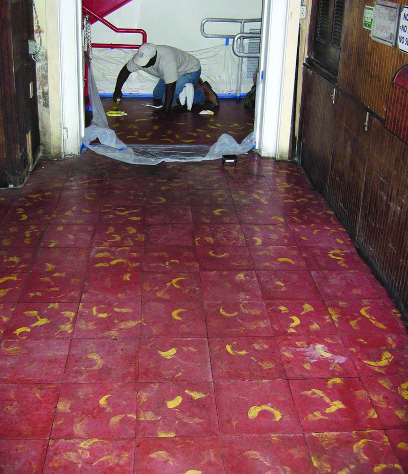 Lackers work today largely involves acid staining and polishing concrete floors for commercial establishments throughout Florida, including such big names as the Hard Rock Cafe in Hollywood, the Ritz- Carlton in West Palm Beach and Sloppy Joe's in Key West.
