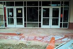 Integral Color laying objects - Laying objects on a colored slab while it is curing will cause discoloration as well as efflorescence due to trapped moisture.