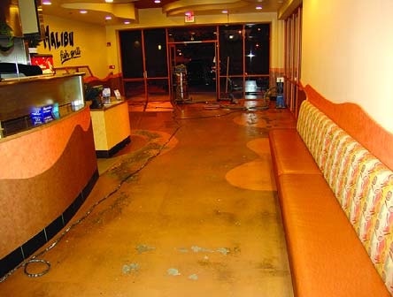 Seamless floor coatings in a daycare setting for easy maintenance. 
