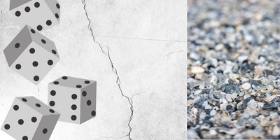 Alternatives to using aggregate in concrete can be as adventurous as using dice or sea shells