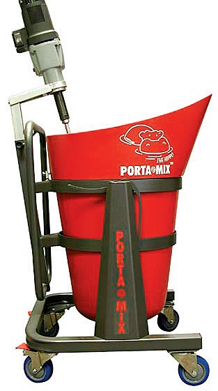 The easy-tilt feature of the Hippo Mixer from HoverTrowel Inc. helps contractors transport and pour materials with ease. Whats more, its motor makes it a natural for mixing self-leveling materials.