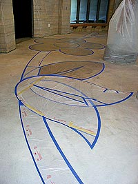 While waiting for the OK, he took care of the preliminary work, including working with a sign company to manufacture the design templates out of stencil material. "The floral design included flowers, vines and leaves on a field color, and I worked with a 10-color palette of greens, blues, yellows and browns," Wardall says.