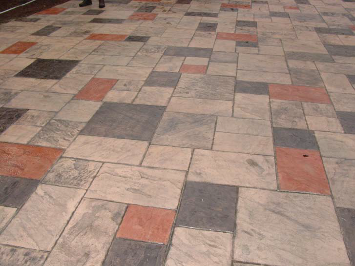 How to use multiple color release agents on a concrete and a recipe for using color hardener and acid stain on your concrete slab.