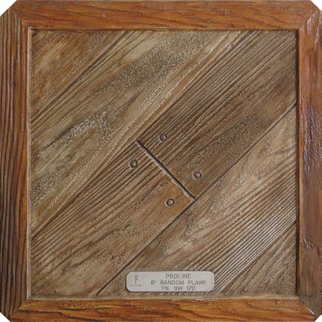 Six-Inch Random Wood Plank concrete stamp Proline Concrete Tools Oceanside, Calif.