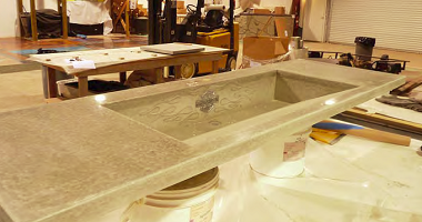 concrete countertop and sink by preitech