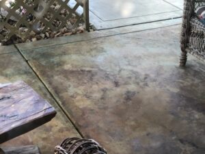acid stained concrete patio