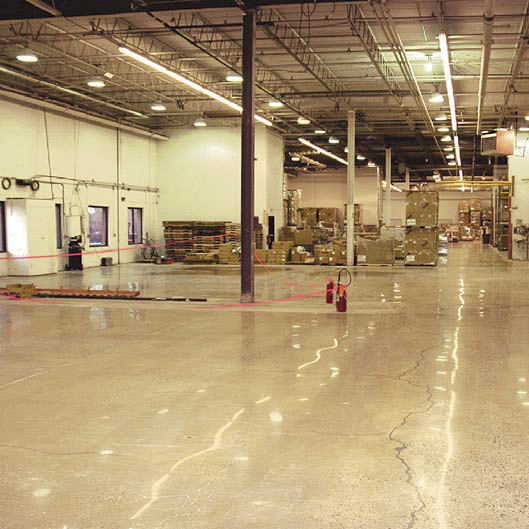 The factory floor was then ground and polished to a high gloss