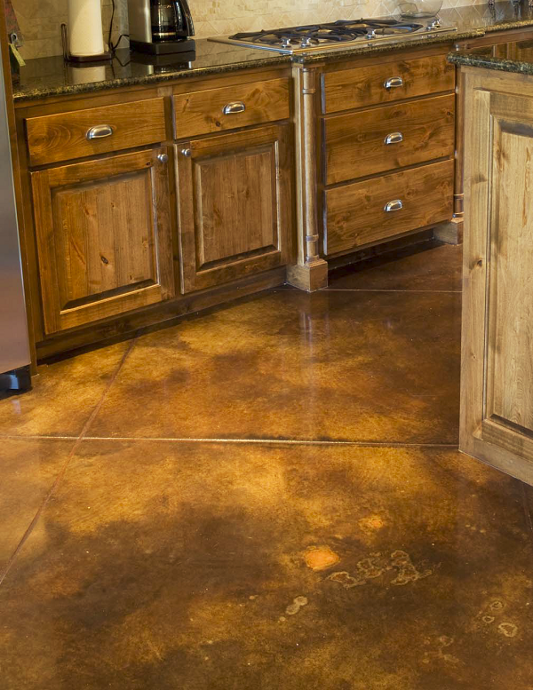 The colors in the H&C Infusion Reactive Acid Stain line are touted as extremely vibrant and can be easily mixed to create custom hues.