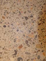Exposed aggregate floor sample used for testing glossiness on concrete.