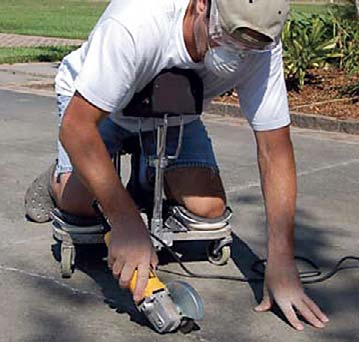 Using a crack-chaser saw to repair a crack. Photo courtesy of John Heidmann