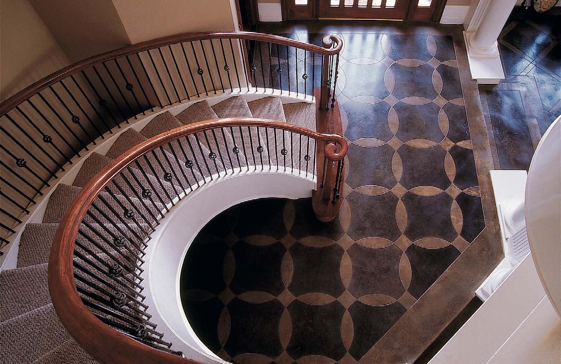 Use Kemiko Neutra Clean and Black stain to produce this beautiful two tone concrete floor.
