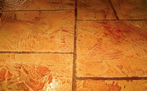 Stained & Resurfaced Floor Treatment H&C Concrete, Cleveland, Ohio www.hcconcrete.com Perfect for a one-of-a-kind finish, this floor treatment gives you lots of room to get creative with your colors.