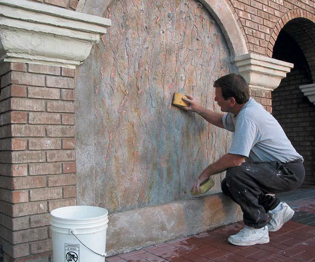 The weeping wall can be designed to include a number of decorative features, such as lighting.