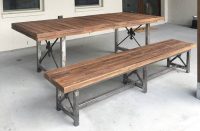 Concrete table and bench that looks like wood